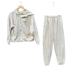 Victoria’s Secret Pink 2pc sweatsuit Ouftfit Limited Edition Bling Ivy Fleece S